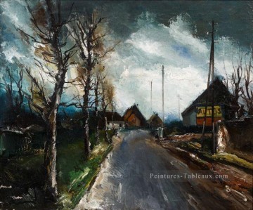 Paysage des plaines œuvres - HAMLET ALONG A ROAD Maurice de Vlaminck plan paysage scènes